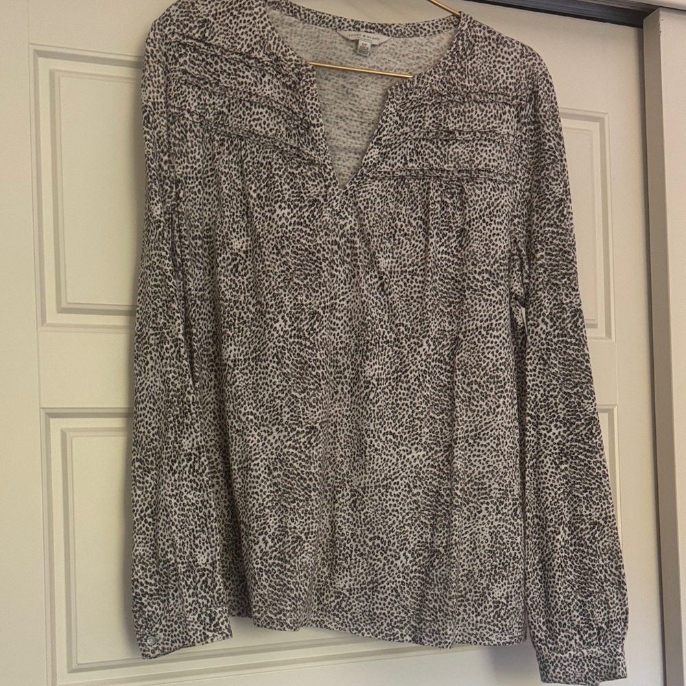 Lucky Women's Black and White Leopard Top - Size S -NWT